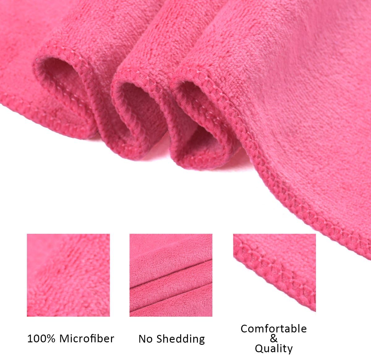 JML Microfiber Towels, Bath Towel Sets (6 Pack, 27" x 55") - Extra Absorbent, Fast Drying, Multipurpose for Bath, Swimming, Fitness, Sports, Yoga, Dark Blue/Green/Pink