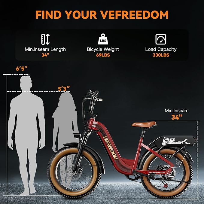 1500W Peak Motor Electric Bike for Adults Up to 80 Miles 30MPH Dirt Ebike 20" x 4 Fat Tire 48V 20Ah Removable Battery Mountain E Bike Commuter Full Suspension Bicycles for Men Women