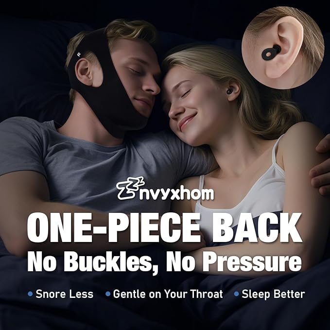 Anti Snore Chin Strap for Sleeping Jaw Tape Mouth Snoring Sleep Devices Stopper Solution Cpap Users Head Mouthpiece to Keep Closed Mandibular Advancement Reducing Aids Men Women