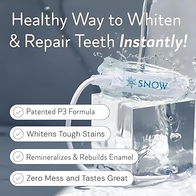 Snow Teeth Whitening Kit - Snow Teeth Whitening Serum and LED Mouthpiece Whitener, Formulated with Hydroxyapatite, Good for 2 Months - Wireless Kit with 1 Wand