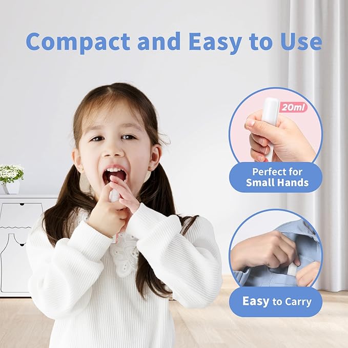 Mouth Spray for Kids, Toddler Toothpaste Helper, Fluoride Free Baby Toothpaste Cavity Protection, Oral Care with Natural P113+ Antibacterial Peptide - for Newborns to Age 12 (Blueberry)