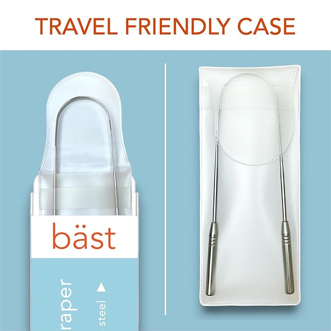 Tongue Scraper 100% Stainless Steel • Premium Tongue Cleaner • Improve Oral Health • Freshen Breath (1 Count)