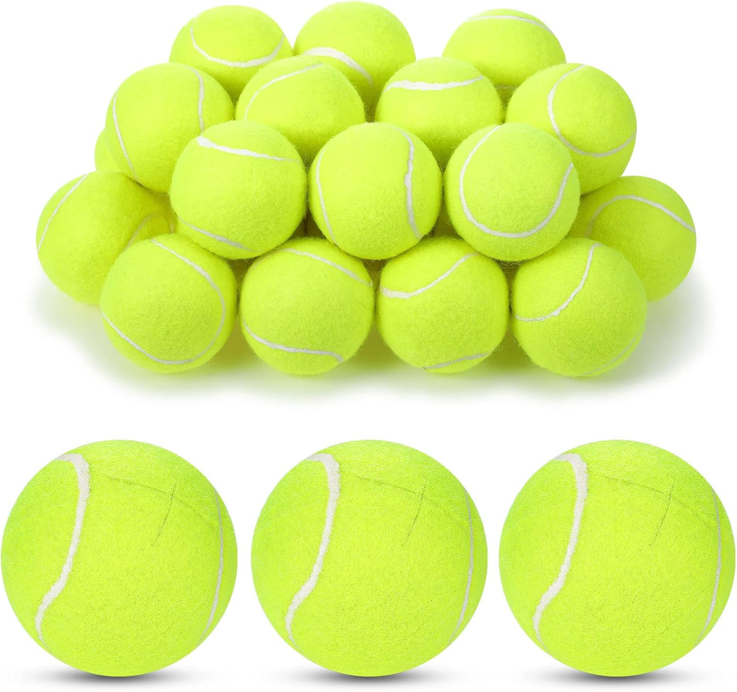 Macarrie 24 Pcs Precut Tennis Balls for Furniture Legs and Floor Protection Chairs Desks Furniture Tennis Balls for Chairs Feet Long Lasting Foot Covers(Yellow)
