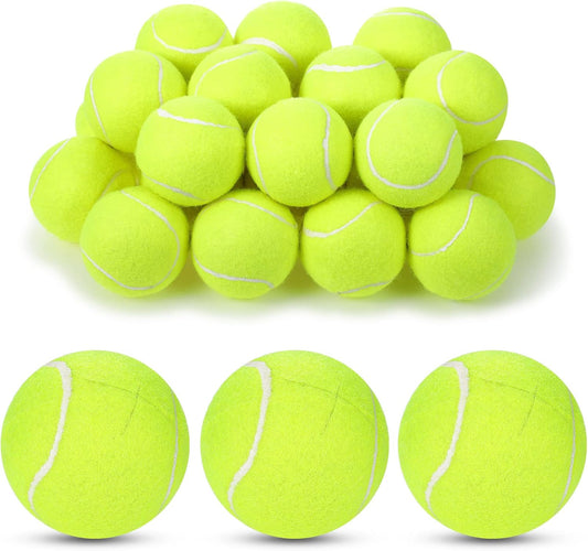 Macarrie 24 Pcs Precut Tennis Balls for Furniture Legs and Floor Protection Chairs Desks Furniture Tennis Balls for Chairs Feet Long Lasting Foot Covers(Yellow)