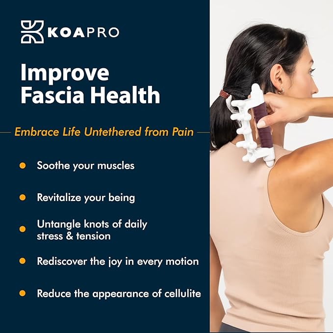 KOAPRO Fascia Massage Tool for Stress Relief - Portable Facia Blaster for Muscle Recovery and Circulation, Revolutionary Myofascial Release Tool for Sore Muscles, Tension, and Holistic Fascia Health