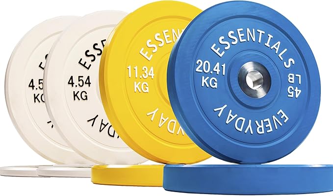 2-Inch Olympic Bumper Plates, Perfect Weight Plates for Weightlifting and Strength Training, Multiple Weights Available