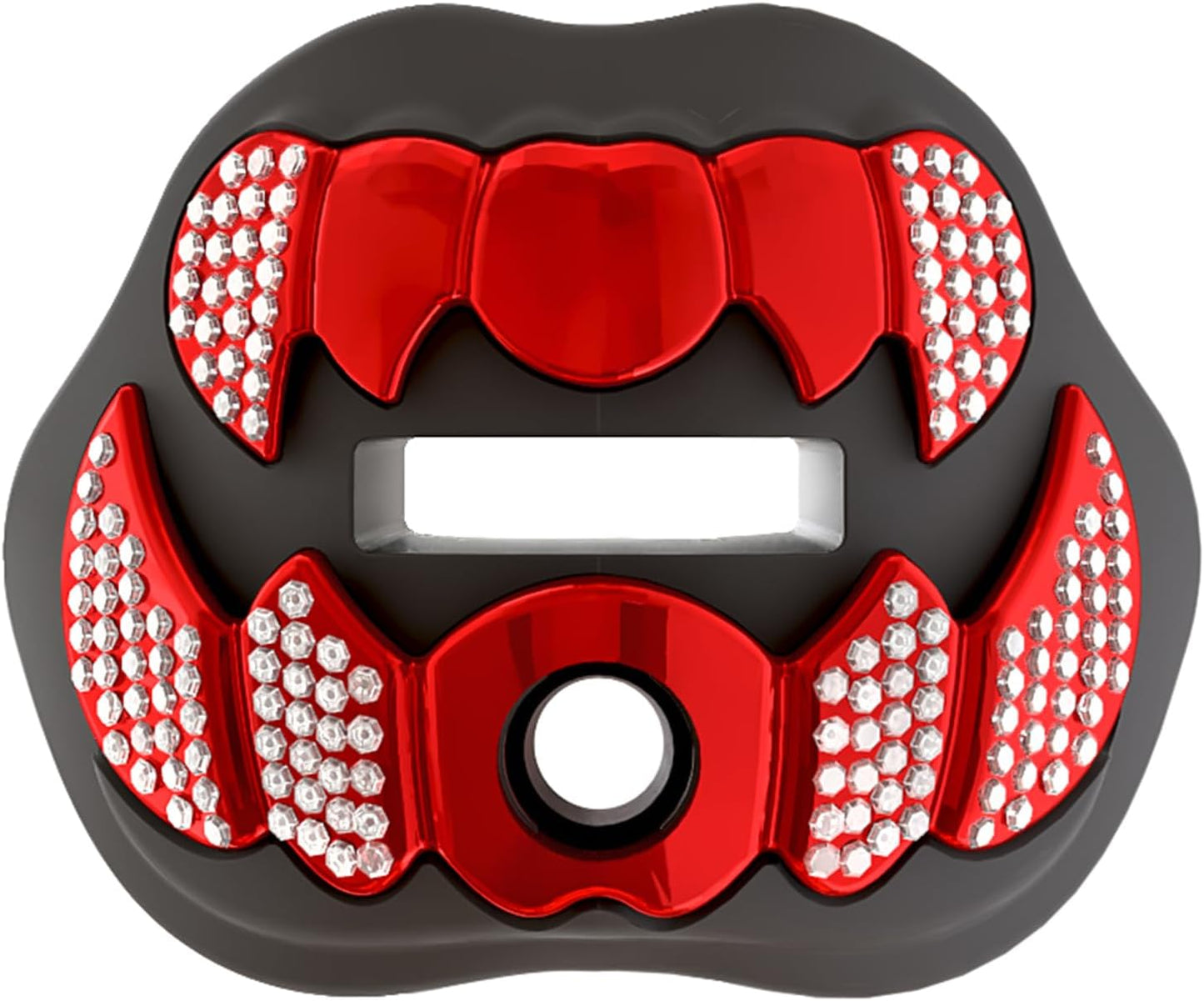 LeCool Football Mouth Guard with Connected Strap- 3D Beast Chrome Adult and Youth Mouth Guard-Mouth Piece for Sports for Maximum Air Flow and Teeth Protection