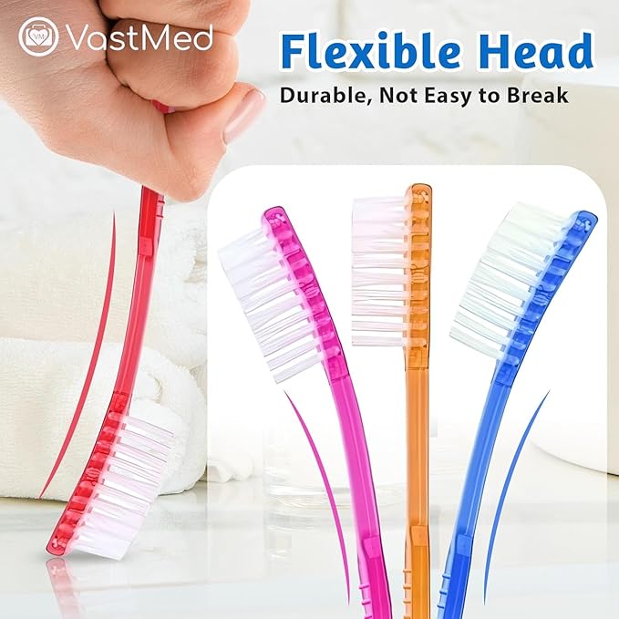 100 Pcs Disposable Pre-Pasted Toothbrushes Individually Wrapped Pre Pasted Toothbrush | Single Use Waterless Tooth Brush for Hotel, Camping, Homeless Gift