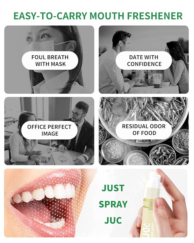 3 Count Mint Breath Spray Mouth Spray Oral Care Breath Freshener for All Ages 0.33OZ (10ML) Mint Lemon Flavor