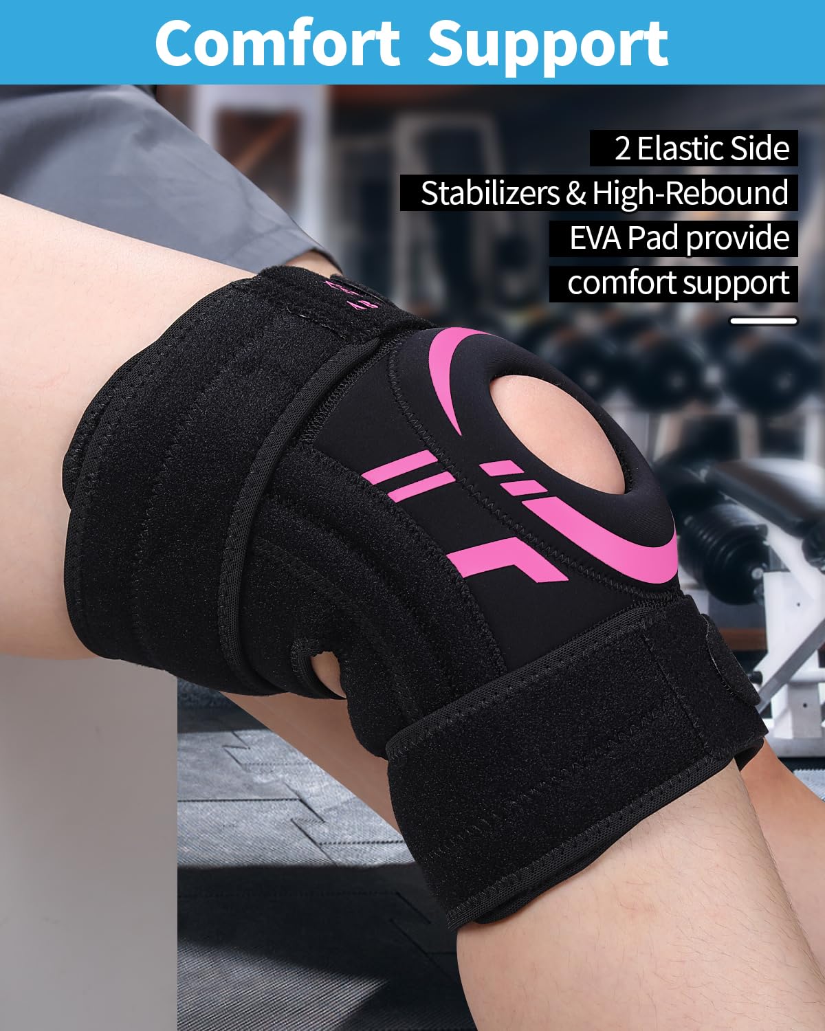 ABYON Knee Brace for Pain Relief, Meniscus Tear, Arthritis, ACL and Joint Support – Open Patella Dual Side Stabilizer Knee Support with Medical-Grade Compression for Men and Women - Please Check How To Size Video