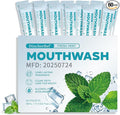 Travel-Size Alcohol & Fluoride Free Mint Mouthwash Packets, 60 Individually Wrapped Portable Packs for Adults, Fresh Breath Mint Flavored Mouthwash for Oral Hygiene, 0.63 Fl Oz Each