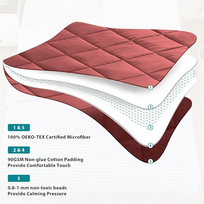 L'AGRATY Weighted Blanket - 48"x72" 20lbs Cooling Breathable Heavy Blanket Microfiber Material with Glass Beads for Adult All-Season Summer Fall Winter Soft Thick Comfort