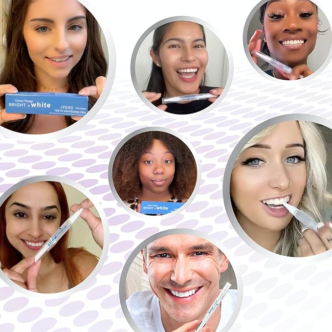 Venus Visage Award Winning Teeth Whitening Pen, 20+ Uses - Teeth whitening Kit Professionally formulated - Best Teeth whitening Gel Pen Teeth Whitener - Low Sensitivity (Mint) (0.07 Fl Oz (Pack of 2))