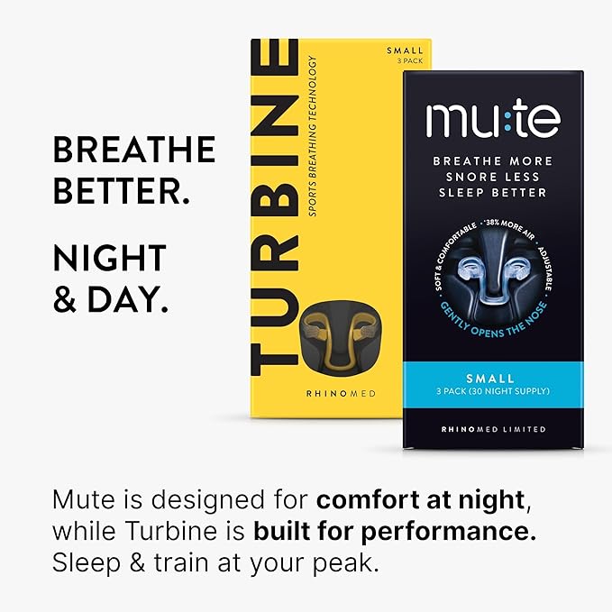 Mute by Rhinomed Nasal Dilator for Snore Reduction | Small 3pk | Increase Airflow | Anti Snoring Devices | Nasal Dilators for Sleeping | Internal Nasal Dilator | Snoring Solution | Transparent