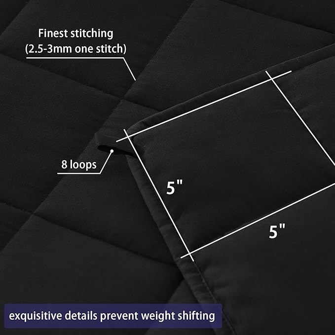 King Size Weighted Blanket for Adults (30 lbs, 80” x 87”, Black) Cooling Heavy Blanket for Sleeping Perfect for 290-310 lbs, Breathable Blanket for Adults & Couple All Season, Machine Washable