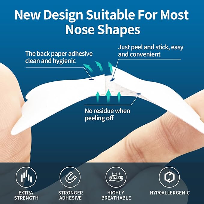 120Ct Nasal Strips for Snoring & Breathing Relief | Nose Tape for Nasal Congestion Relief | Effective Nose Strips to Open Airway, Improve Sleep & Anti Snoring (120 Packs)