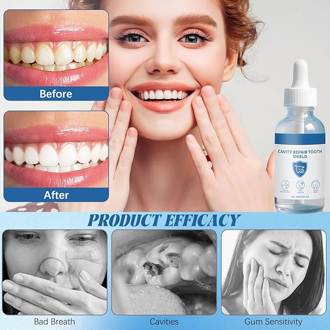 Nudenta Odontic Repair,Cavity Healing Tooth Armor Liquid–Nano Hydroxyapatite Remineralization Complex for Cavity Repair，Protects Tooth Enamel and Helps Keep Gum Healthy- 60 ML 2PCS