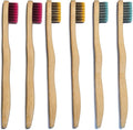 Children Bamboo Toothbrushes for 3 y+ Tots, BPA Free Bristles, Medium Soft, 6 PCS Bamboo Toothbrush for Dental Hygiene, Compostable and Sustainable, Ergonomic Wave-Shaped Handle