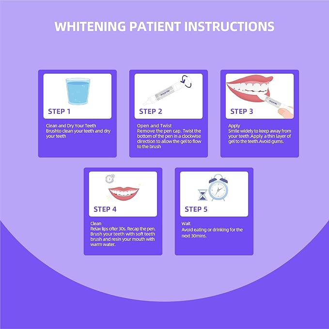 Teeth Whitening Pens Non Sensitive Teeth Whitener Gel with Effective 10% Carbamide Peroxide, 4 Professional Tooth Whitening Gel Pens 2ml/Pen