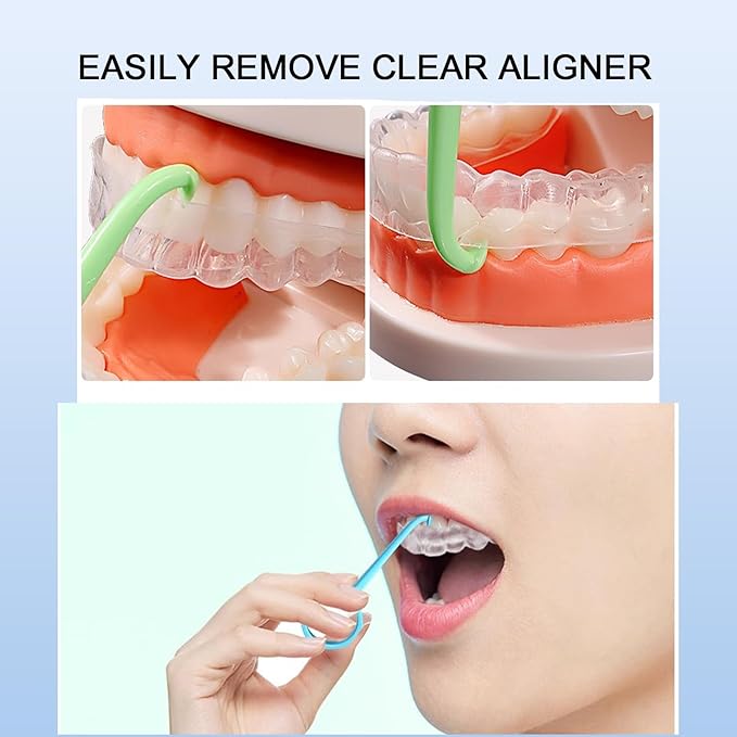 20PCS Aligner Remover Tool,5 Colors Clear Aligner Removal Tool for Invisalign Removable Retainers, Aligners,Braces Removal Kit