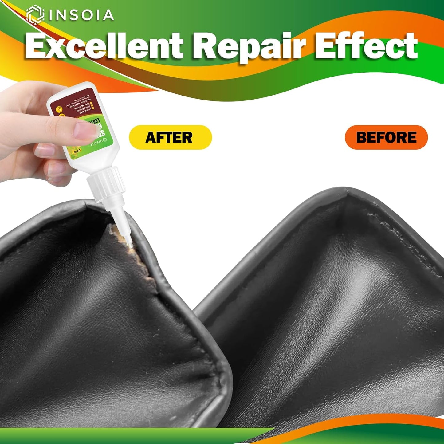 Leather Glue Repair, 20g Strong Adhesive Clear for Crack & Patch Repair Super Glue for Flexible Bonds Waterproof Glue for Purses, Jackets, Bags, Shoes and More