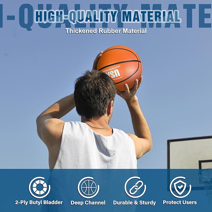 Libima 12 Pcs Rubber Basketballs Bulk with Pump Official Size Multicolor Basket Balls Streetballs Set for Kids Youth Adult Sports Gifts Indoor Outdoor Training Games Back to School