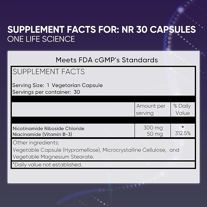 Ageless NAD Supplements for Women & Men | High Purity 300mg Nicotinamide Riboside Chloride | NMN Supplement for Anti-Aging | Support Energy, Focus, Body Fat and Cognitive Function 30 Count