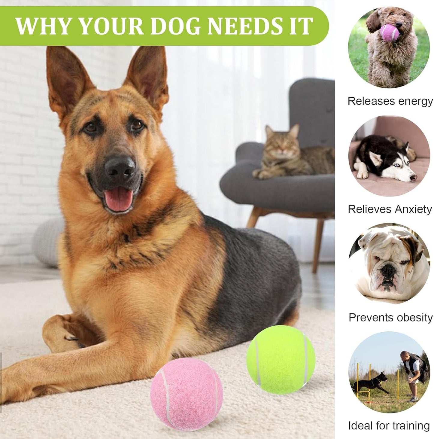 20Pcs Small Tennis Balls for Dogs, 2 Inch Colorful Mini Tennis Balls 5 Colors Pet Puppy Ball for All 2 Inch Dog Ball Launchers