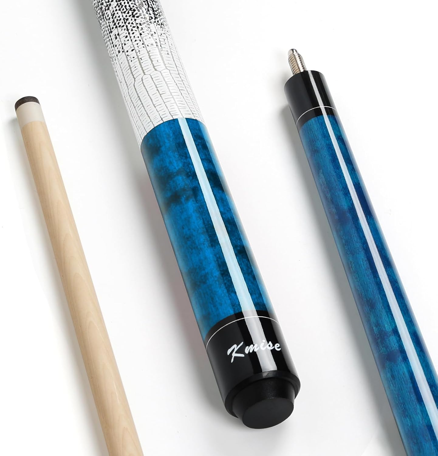 Kmise Professional Low-Deflection Pool Cue Stick, 58'' Canadian Hard Maple Wood Billiard Cue, 13mm Leather Tip, 3D Anti-Slip Grip, Precision Control for Adults/Beginners/Pros