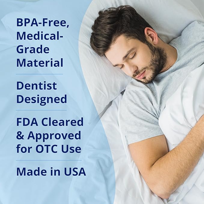 ZQuiet, Anti-Snoring Mouthpiece (Blue) + Cleaner (1.5oz Bottle), Starter Pack with 2 Sizes, Made in USA, BPA-Free, Medical-Grade Material