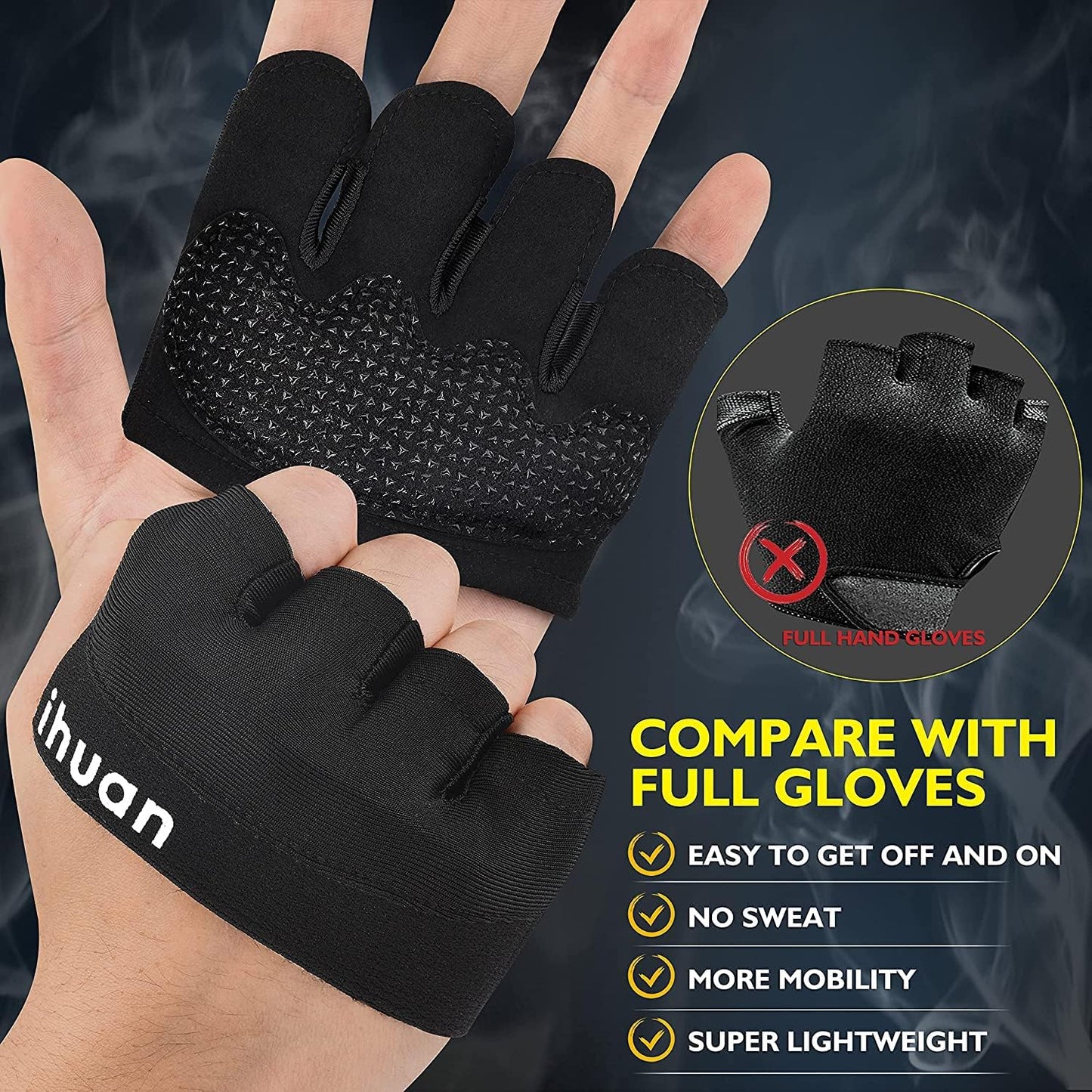 ihuan New Weight Lifting Gym Workout Gloves Men & Women, Great for Weightlifting, Exercise, Training, Fitness
