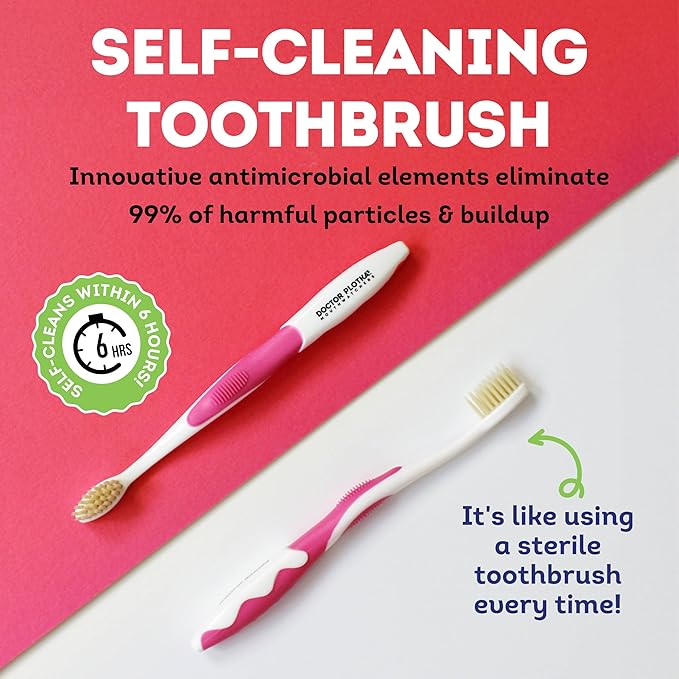 MOUTHWATCHERS Soft Flossing Toothbrushes for Kids, Blue, Ultra Clean Manual Toothbrush for Sensitive Teeth & Gums, by Dr. Plotka