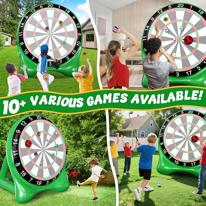 Inflatable Soccer Dart Board, Giant Kick Darts,Indoor Outdoor Lawn Yard Games for Kids Adults Family, Big Jumbo Carnival Games for Party | 6ft Dart Boards with Pump Accessories