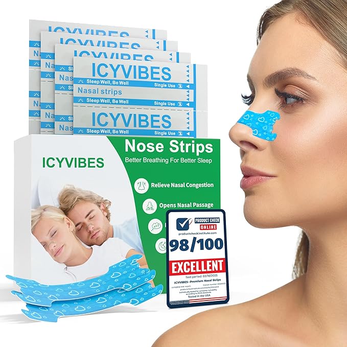 Premium Nasal Strips for Snoring - 60 Count Extra Strength to Support Breathing Enhance Sleep Experience and Promote Overall Well Being for Men & Women Tape