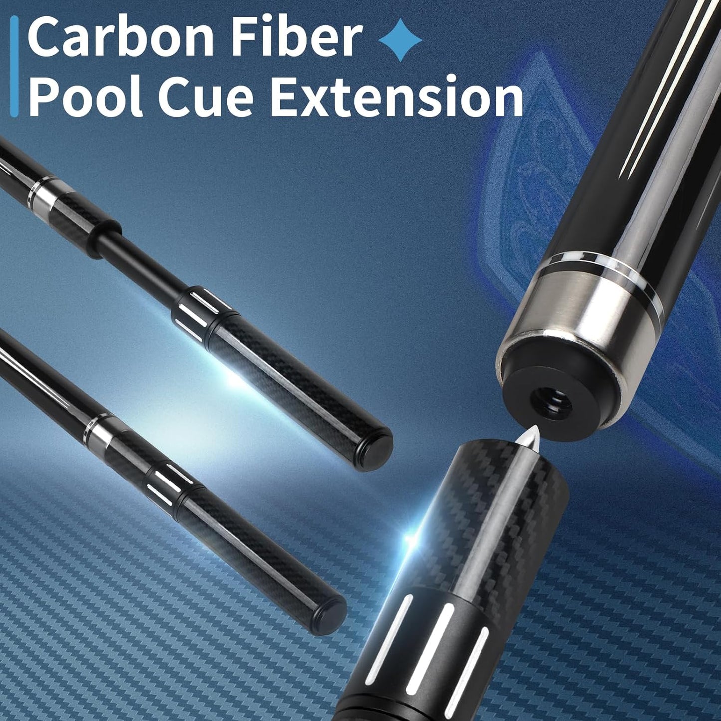 Kmise Professional Pool Cue Stick - 19 20 21oz Canadian Maple Cue Sticks, Low Deflection Shaft with Telescopic Carbon Fiber Extension, Pool Sticks for Aults, Billiard Cue Sticks with Leather Cue Case