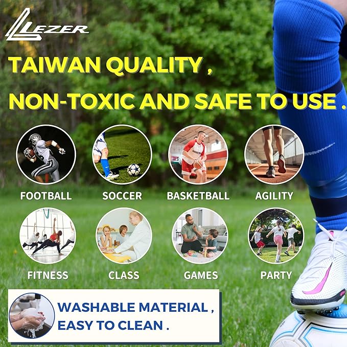 LEZER 6 Inch 8 Inch Flat Cones, Spot Markers, Soccer Cones, Field Court Markers, Sit Spots, Flat Discs, Soccer Training Equipment, Agility Practice, Football, Made in Taiwan