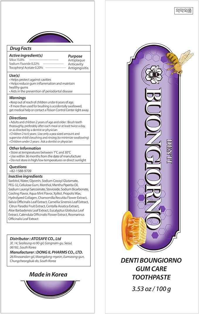 Gum Care Toothpaste (3 Pack, Honey Mint) – Natural Fluoride Korean Toothpaste for Gingivitis Treatment, Plaque Removal, Strengthens Enamel, Paraben & SLS Free (3.52fl oz / 100g)