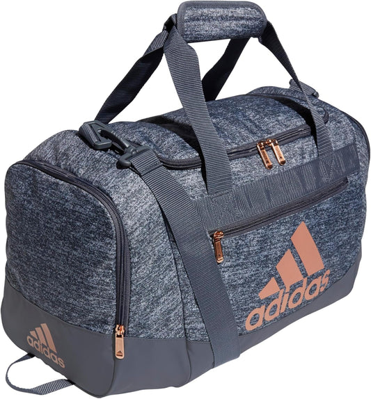 adidas Unisex Defender 4.0 Gym Duffel Bag for Men and Women, Jersey Onix Grey/Rose Gold/Onix Grey, Small (38L)