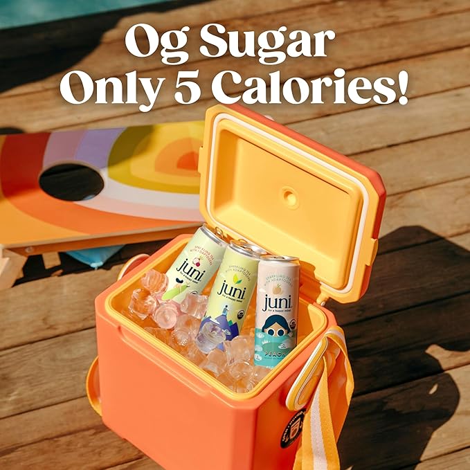 Juni Sparkling Adaptogen Drink with Ashwagandha, Lion’s Mane & Reishi Mushrooms | Green Tea for Focus, Zero Sugar, 5 Calories, Organic | Non Alcoholic Drinks - Variety Pack 12 pack