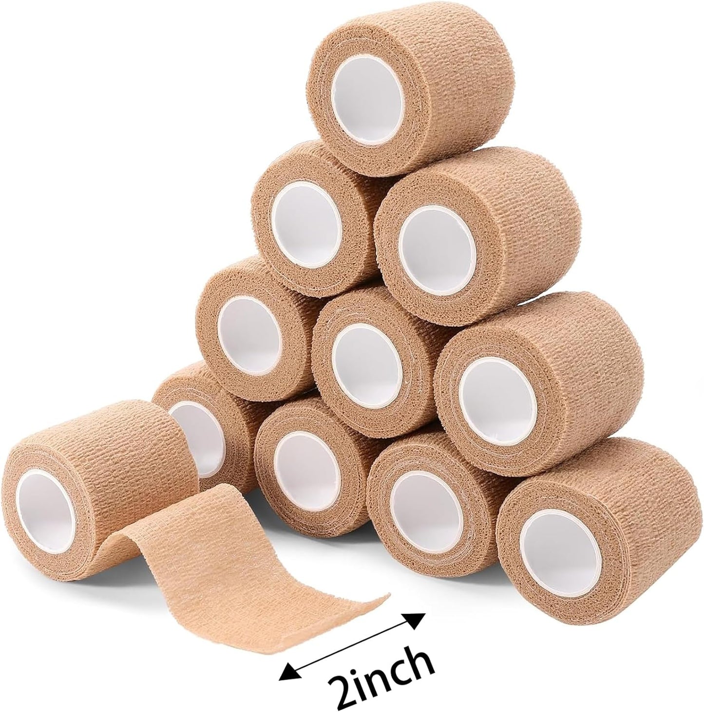 48 Pcs Self Adhesive Bandage Wrap 2"" X 5 Yards Elastic Cohesive Bandage Wrap Bandage Wrap Rolls Elastic Self-Adherent Tape for Stretch Athletic, Sports, Wrist, Ankle, Skin