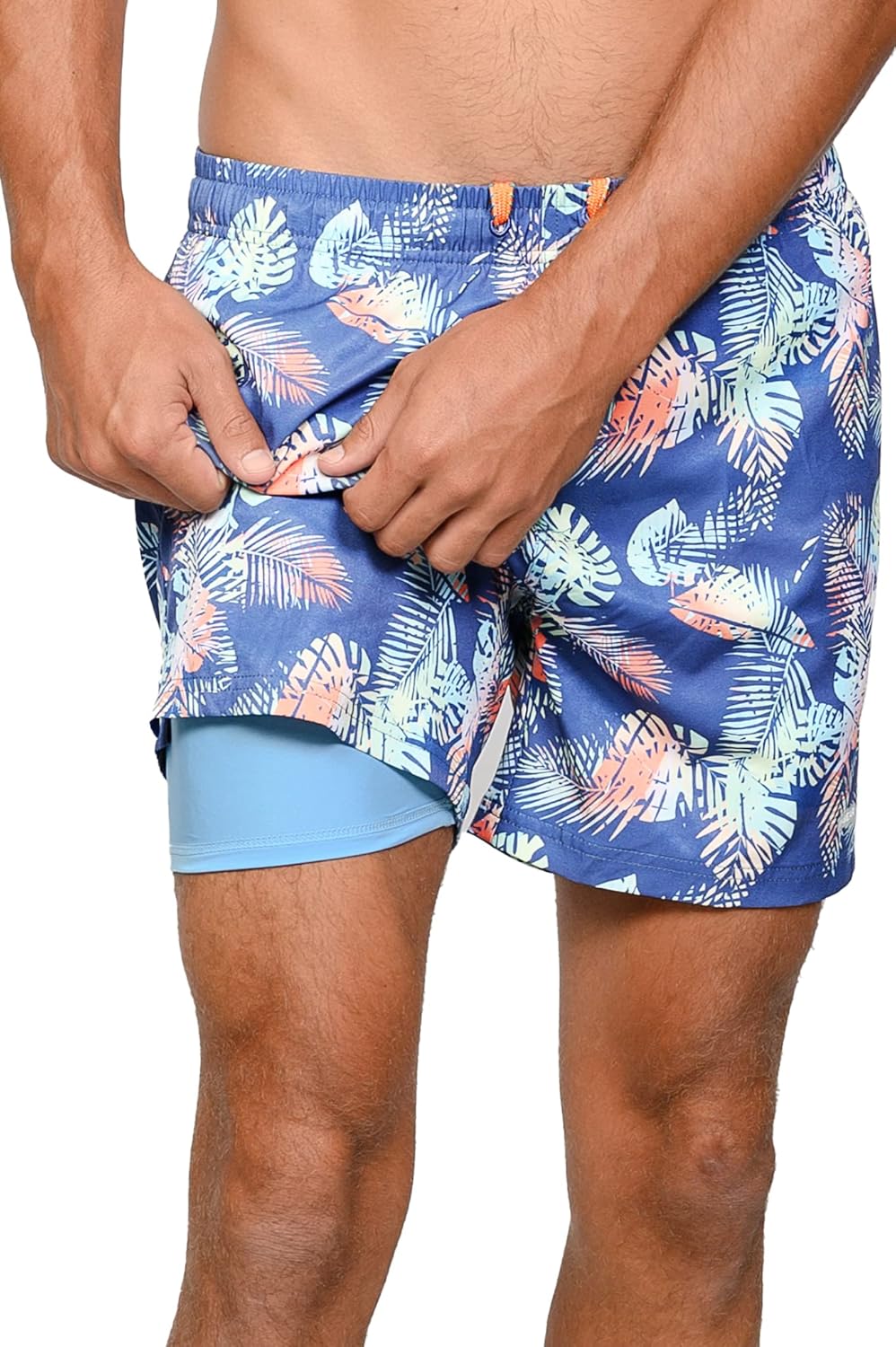 INGEAR Men's Athletic Stretch Workout Shorts Gym Quick Dry Running Trunks Boxer Lining