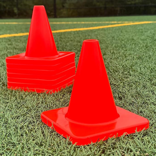 LVL10 Pro Training Cones - 6" Soccer Training Cones for Sports - for Basketball, Football, Basketball and Agility Drills - Soccer Field Markers That Won't Crack, Slide or Fly