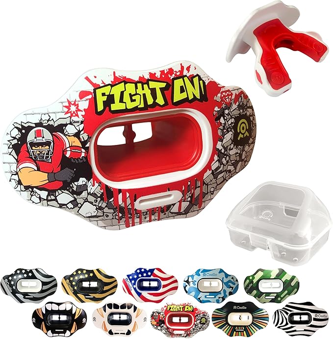 Football Mouth Guard Lip Guard MAXX/Might Football and High Impact Sports Lip Protector for Adults & Youth (Strap Included)