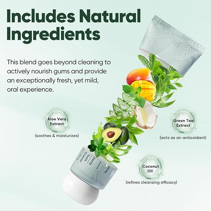 MySmile Fluoride Free Toothpaste, Nano Hydroxyapatite Toothpaste for Sensitive Teeth, Strengthens Enamel, Remineralizes & Whitens Teeth, Freshens Breath for Adults, SLS Free, Natural Misty Mint, 4.2oz