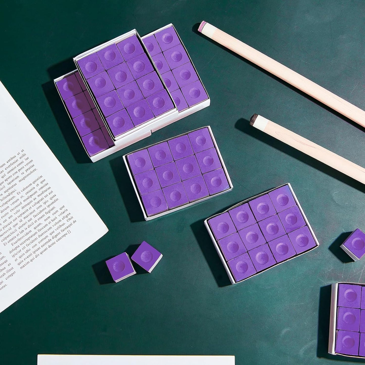 Junkin Pool Chalk Cubes Billiard Cue Pool Stick Chalk Table Accessories for Clubs Bars Home