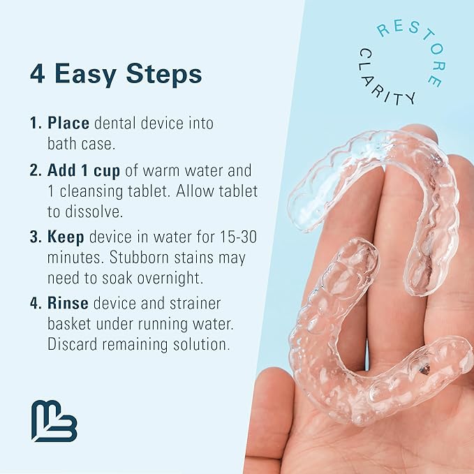 Denture Bath Case and Retainer Case, Denture Bath Cup for Invisalign Retainers Mouthguards Dentures Cleaner Kit with Strainer Spill-Free Portable Retainer Cleaner Case by M3 Naturals