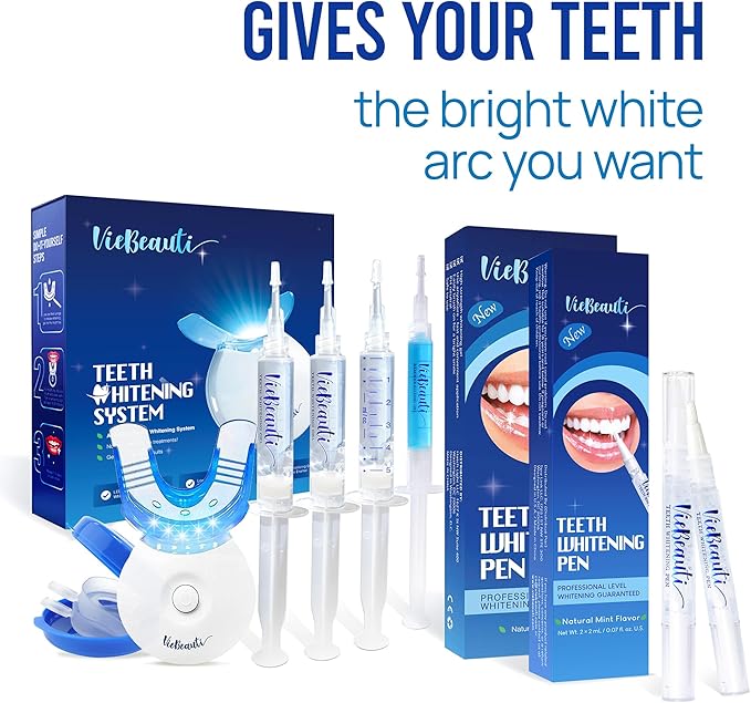 VieBeauti Teeth Whitening Pen (2 Pcs), 20+ Uses, Effective, Painless, No Sensitivity, Travel-Friendly, Easy to Use, Beautiful White Smile, Mint Flavor