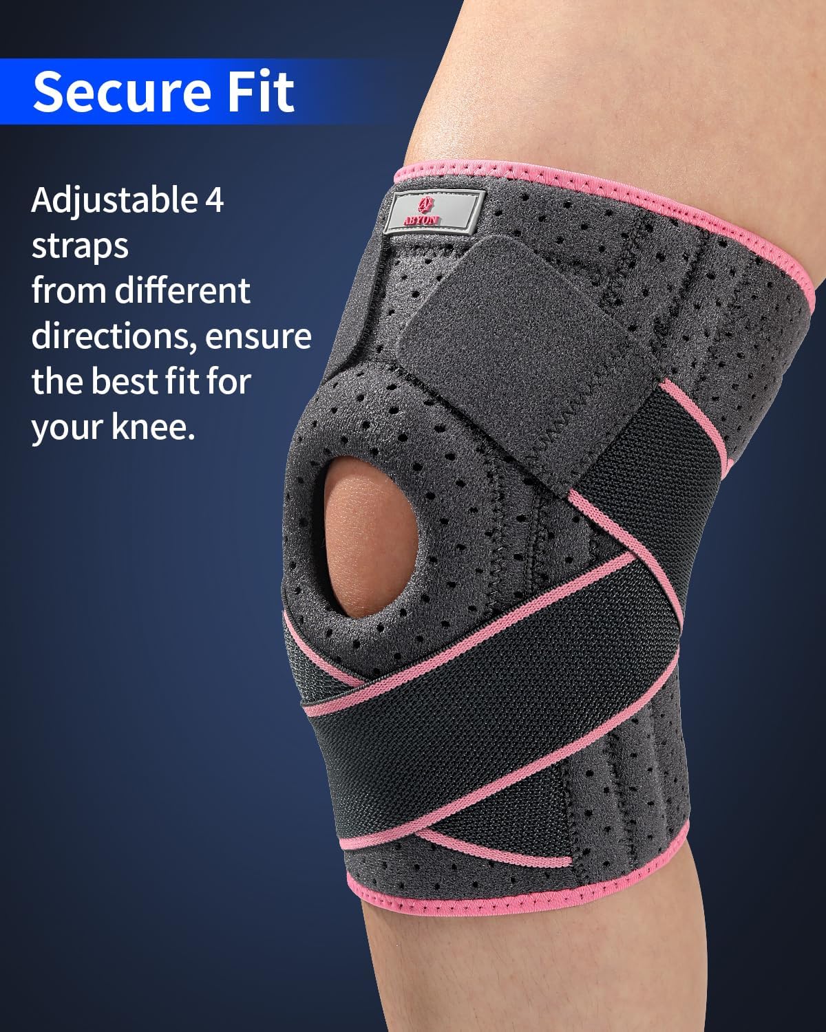 ABYON Knee Brace for Women/Men Plus Size Meniscus Tear, ACL, Arthritis.Knee Support with Dual Side Stabilizers & Crossed Compression Straps Maximum Support for Knee Pain Relief and Fast Recovery - Please Check How To Size Video