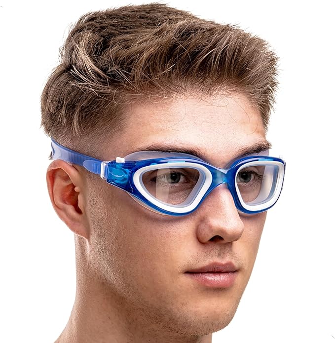 AqtivAqua Swimming Goggles, DX Wide View Swim Goggles for Adult Men Women, Anti Fog No Leaking