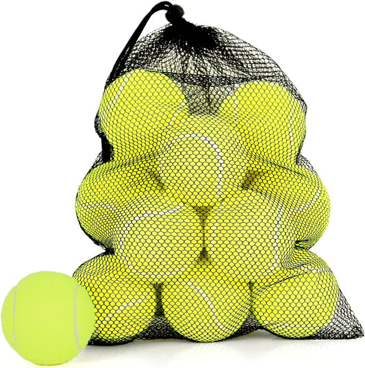 24 Pack Tennis Balls, Training Tennis Balls, Pet Dog Playing Balls, Practice Tennis Balls with Mesh Bag for Transport and Beginner Training